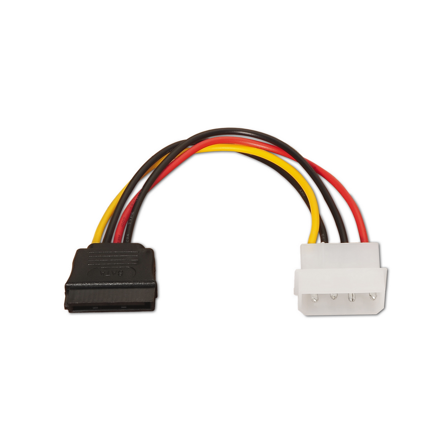 Câble d'Alimentation SATA Aisens - Molex 4pin/M-SATA Femelle - 16cm - 100% Cuivre - Couleur Noir