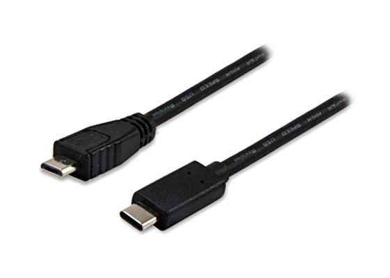Câble Micro USB-B Mâle vers USB-C Mâle 2.0 1m