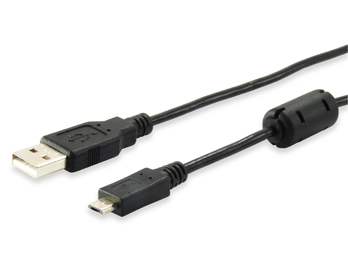 Câble USB-A Mâle vers Micro USB-B Mâle 2.0 avec Ferrite - Longueur 1 m.