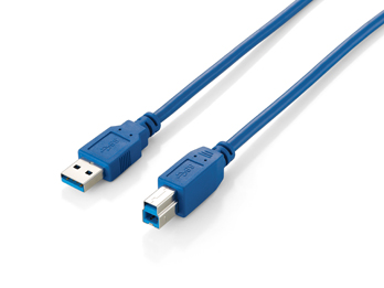 Câble USB-A Mâle vers USB-B Mâle 3.0 - Nickelé - Longueur 1,8 m.