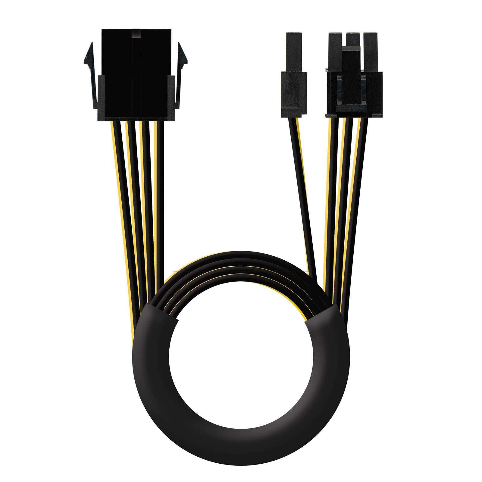 Câble d'extension d'alimentation Nanocable pour carte graphique PCI-E Molex 8 broches femelle vers PCI-E Molex 6 + 2 broches mâle 0,50 m