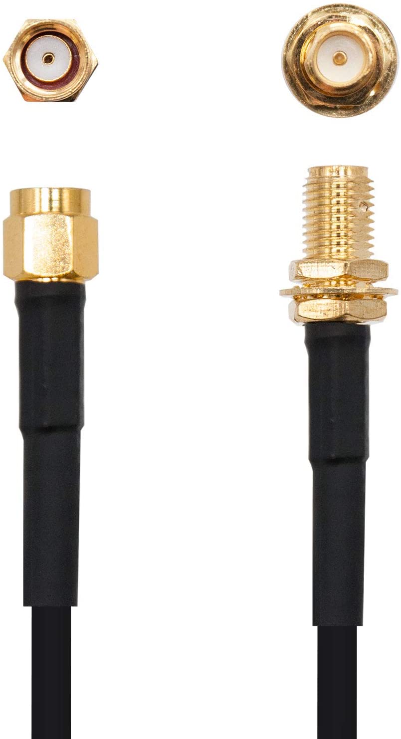 Câble d'extension d'antenne sans fil Nanocable SMA femelle vers SMA mâle 4m - Couleur noire