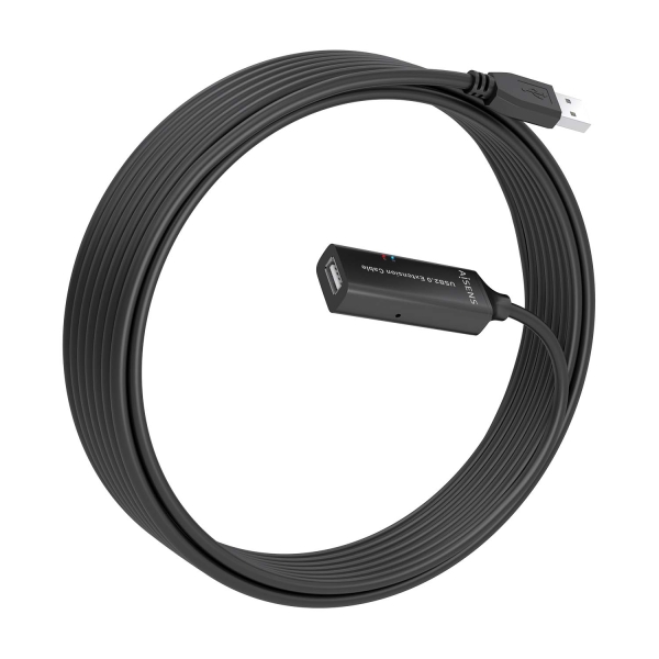 Câble d'extension USB 2.0 avec amplificateur Aisens - Type A/MA/H - 10 m - Noir