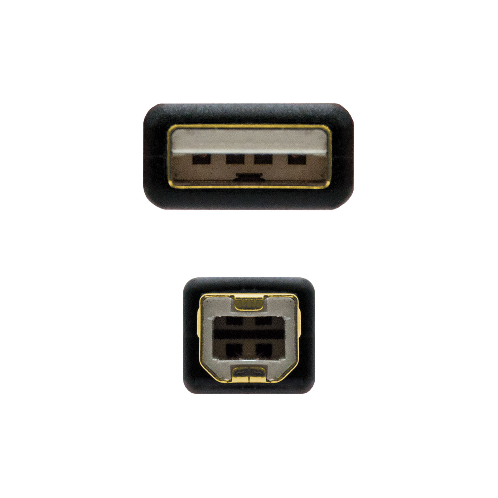 Câble d'imprimante Nanocable avec ferrite USB-B 2.0 mâle vers USB-A mâle 2 m
