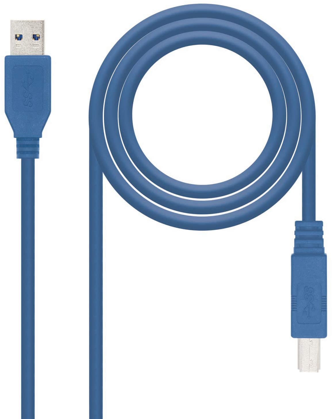Câble d'imprimante Nanocable USB-A 3.0 Mâle vers USB-B Mâle 2m - Couleur Bleu