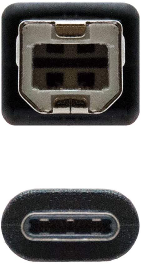 Câble d'imprimante Nanocable USB-B 2.0 Mâle vers USB-C Mâle 1m