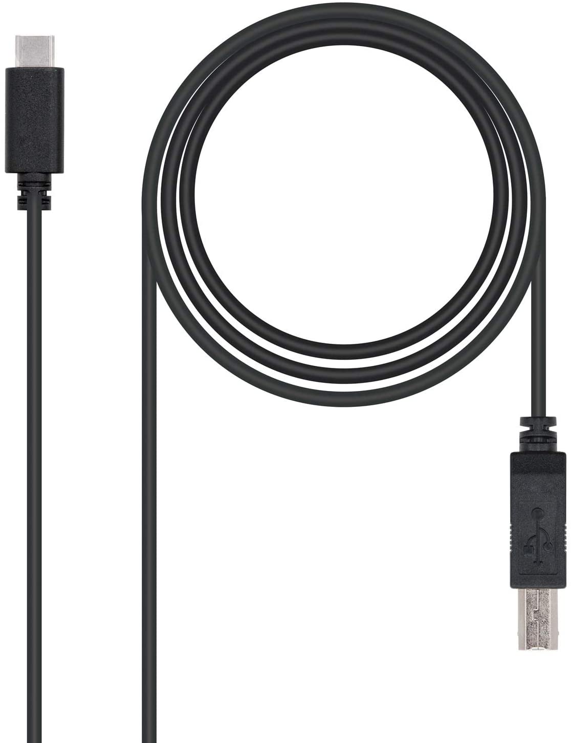 Câble d'imprimante Nanocable USB-B 2.0 Mâle vers USB-C Mâle 1m