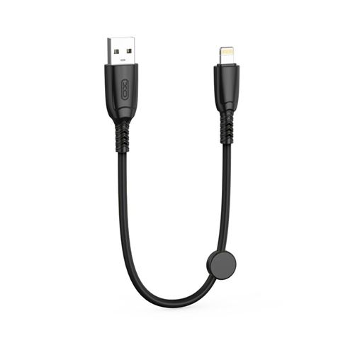 Câble de Charge Rapide USB XO NB247 - Lightning - 6A - 25cm avec Clip - Couleur Noir
