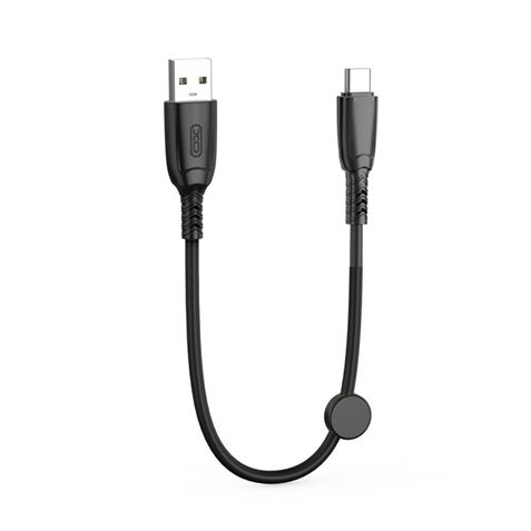 Câble de Charge Rapide USB XO NB247 - Type C - 6A - 25cm avec Clip - Couleur Noir