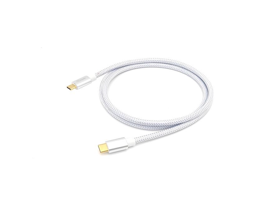 Câble USB-C 3.2 Mâle vers USB-C Mâle 0.50m - Charge Rapide - Boîtier Métal - Câble Tressé