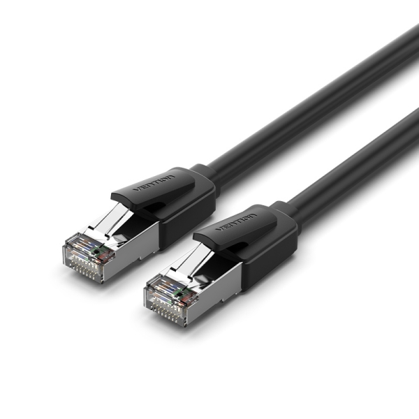 Câble Ethernet Vention Cat8 - Vitesse 40Gbps - Bande passante 2000MHz - Faible latence - Connecteurs Nickelés - Couleur Noir