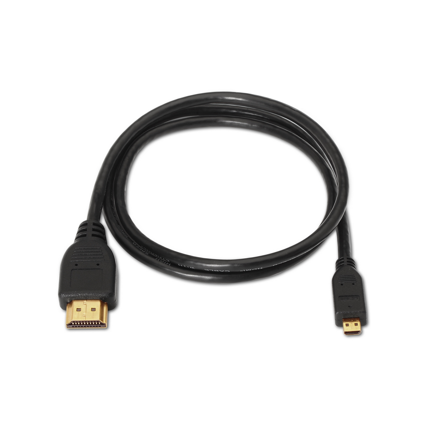 Câble Micro HDMI Haut Débit Aisens / HEC - A Male-D/Male - 1.8m - Compatibilité 3D et Ethernet - Couleur Noir