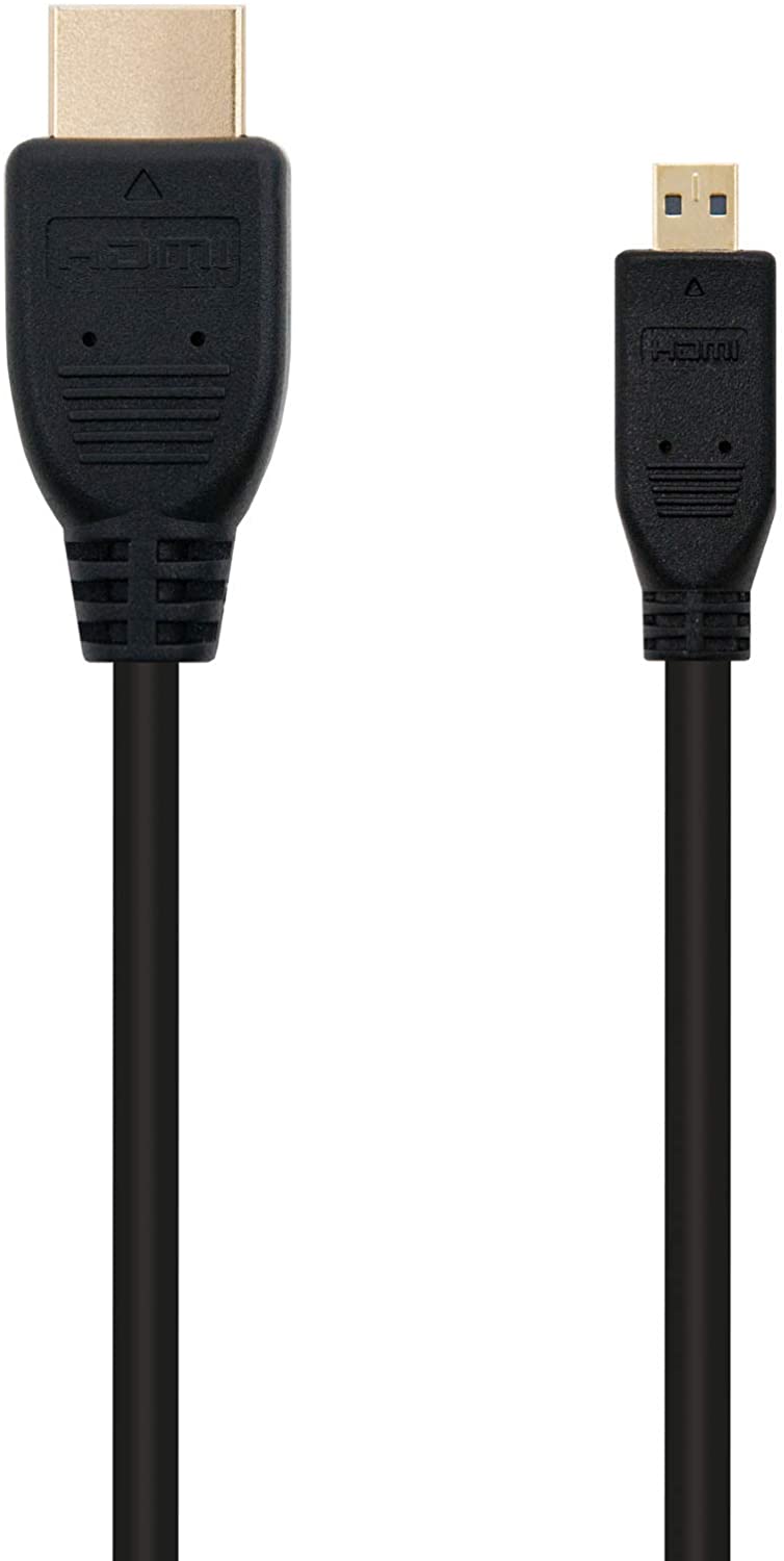 Câble Micro HDMI v1.4 Mâle vers HDMI v1.4 Mâle Nanocable 0.80m - Haut Débit - Couleur Noir