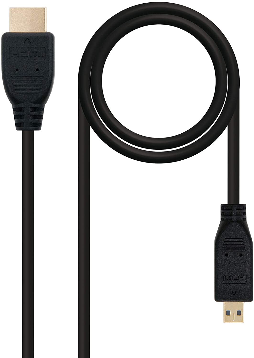 Câble Micro HDMI v1.4 Mâle vers HDMI v1.4 Mâle Nanocable 0.80m - Haut Débit - Couleur Noir