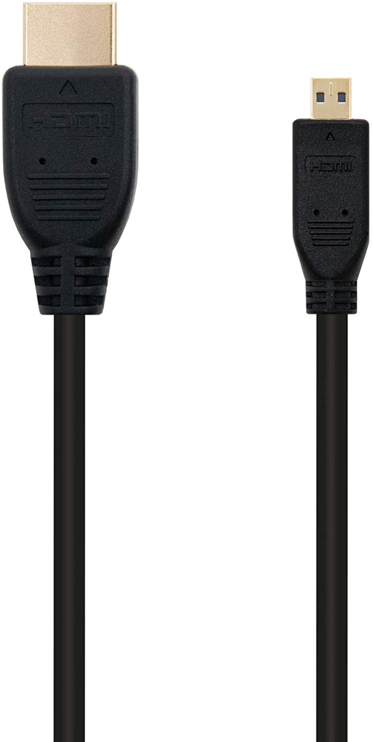 Câble Micro HDMI v1.4 Mâle vers HDMI v1.4 Mâle Nanocable 1.80m - Haut Débit - Couleur Noir