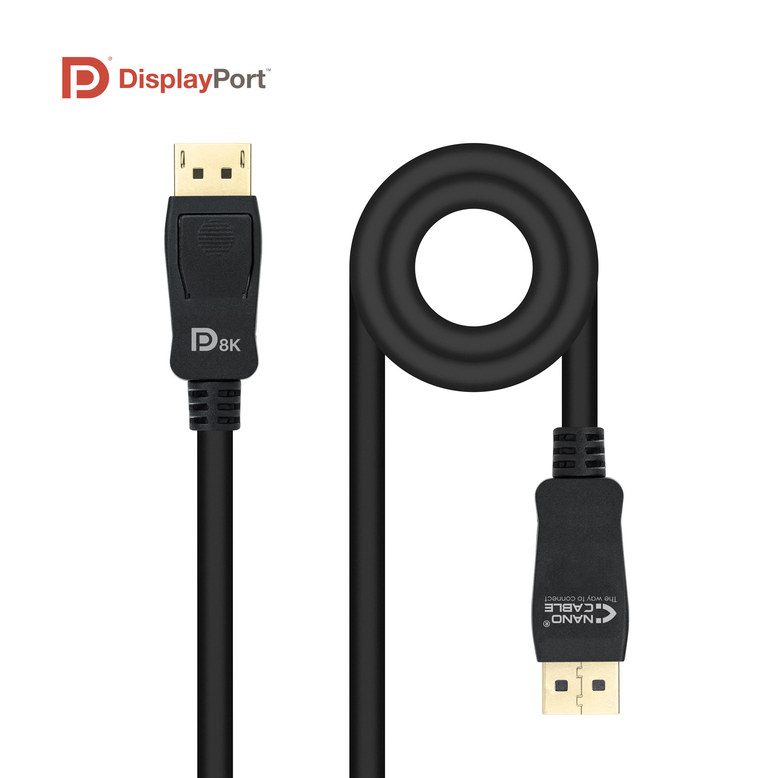 Câble Nanocâble Displayport 1.4 Certif. Vesa DP/M-DP/M 0.5m - Couleur Noir