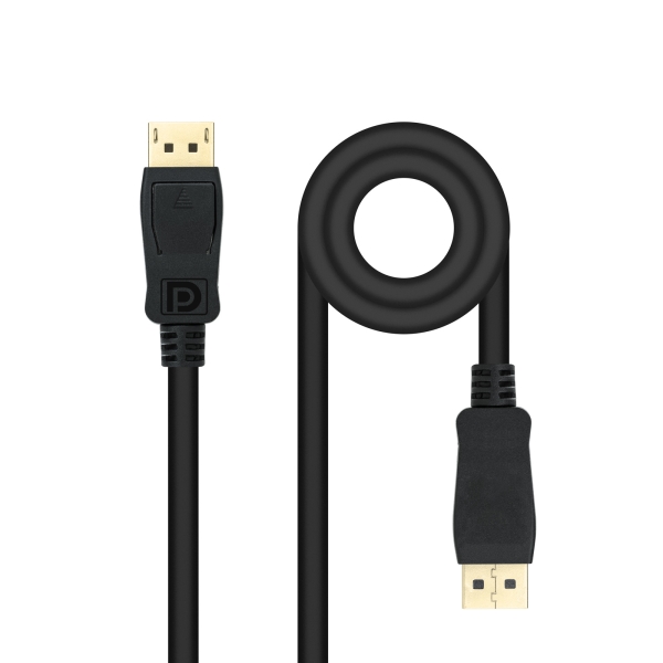 Câble Nanocable Displayport 1.4 DP/M-DP/M - Longueur 1,5 m - Prend en charge les résolutions vidéo jusqu'à 8K - Couleur Noir