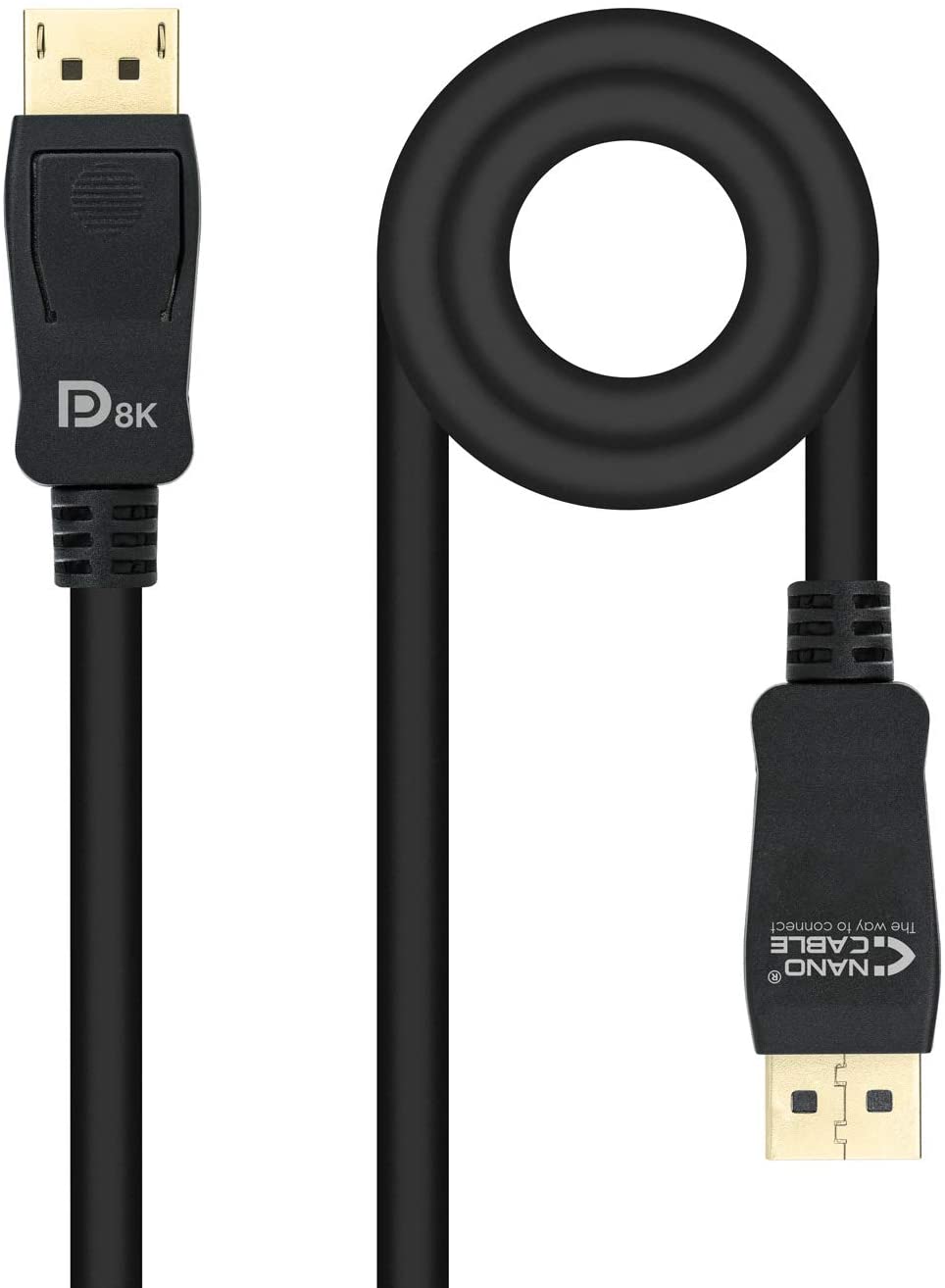 Câble Nanocable DisplayPort 1.4 Mâle vers DisplayPort 1.4 Mâle 1m - Certifié VESA - Couleur Noir