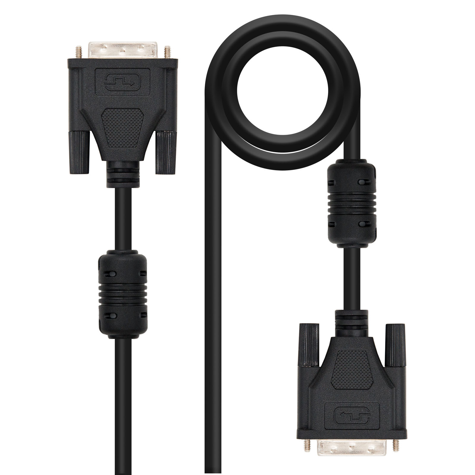 Câble Nanocable DVI 18+1 Mâle vers DVI 18+1 Mâle 1.80m - Couleur Noir