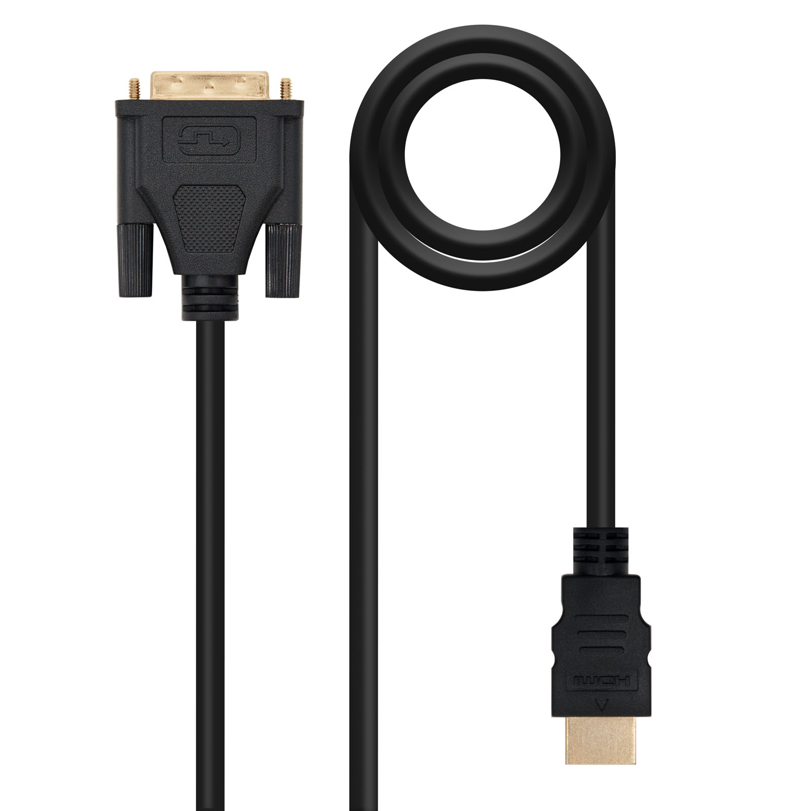 Câble Nanocable DVI 18+5 Mâle vers HDMI Mâle 1.80m - Couleur Noir