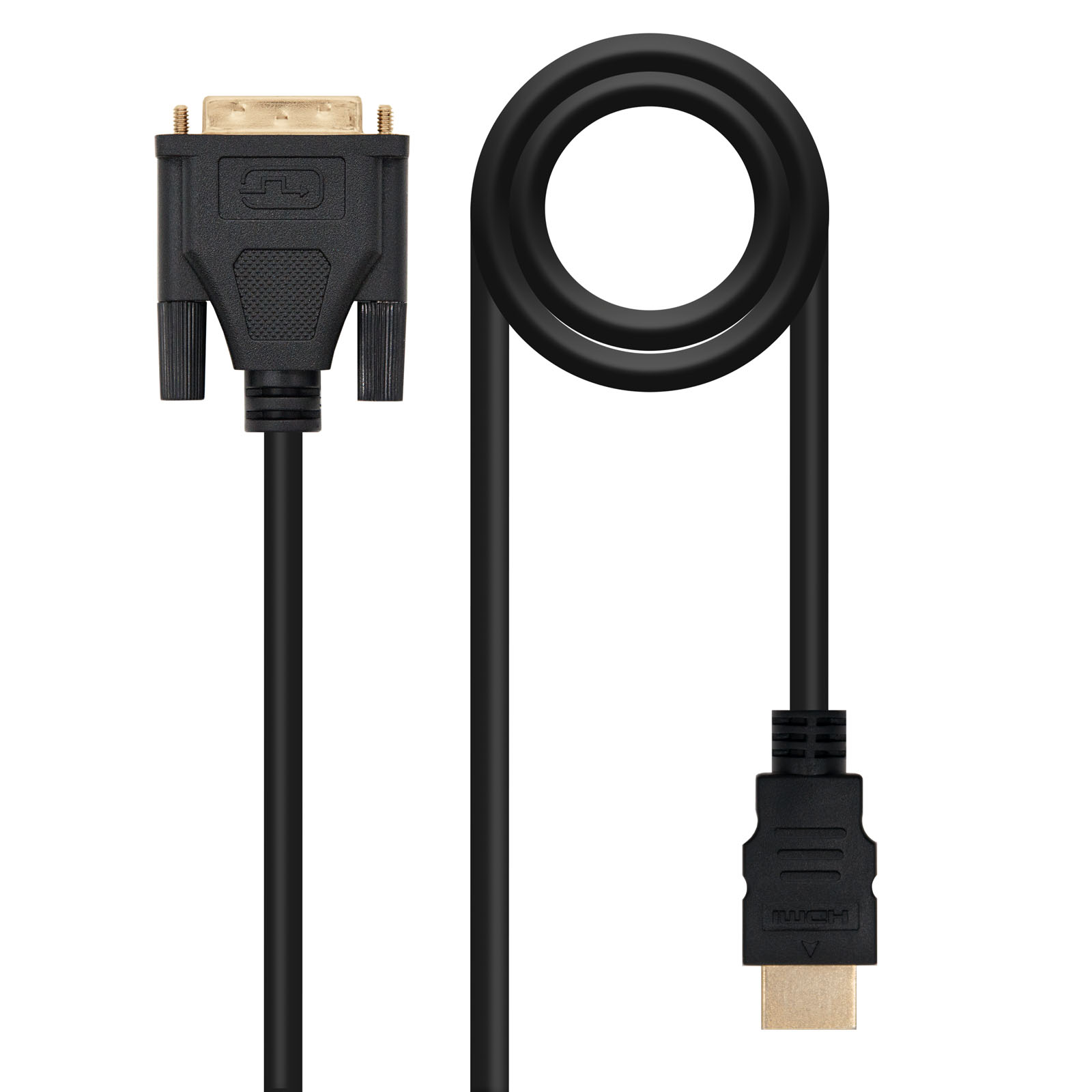 Câble Nanocable DVI 18+5 Mâle vers HDMI Mâle 3m - Couleur Noir