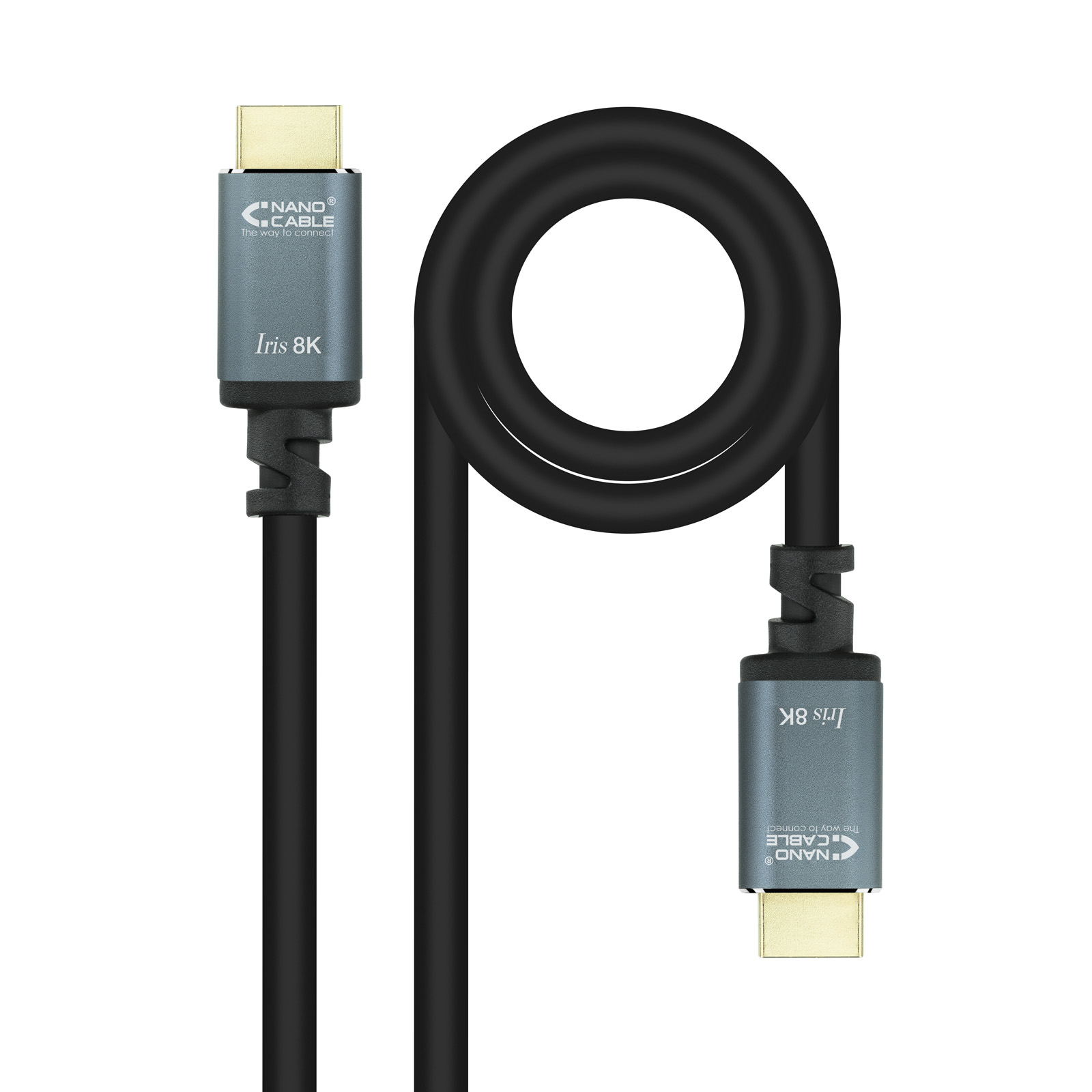 Câble Nanocable HDMI 2.1 IRIS 8K Mâle vers HDMI 2.1 IRIS 8K Mâle 1m - Couleur Noir