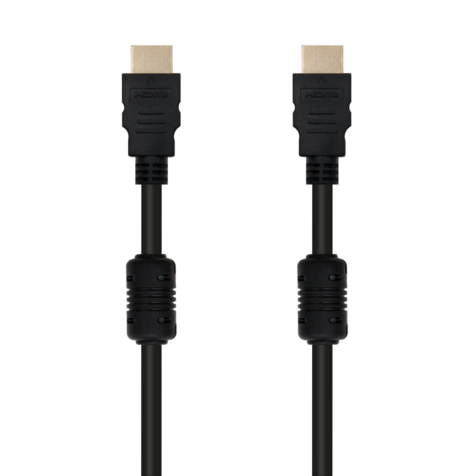 Câble Nanocable HDMI v1.4 avec Ferrite Mâle vers HDMI v1.4 avec Ferrite Mâle 10m - Haute Vitesse - Couleur Noir