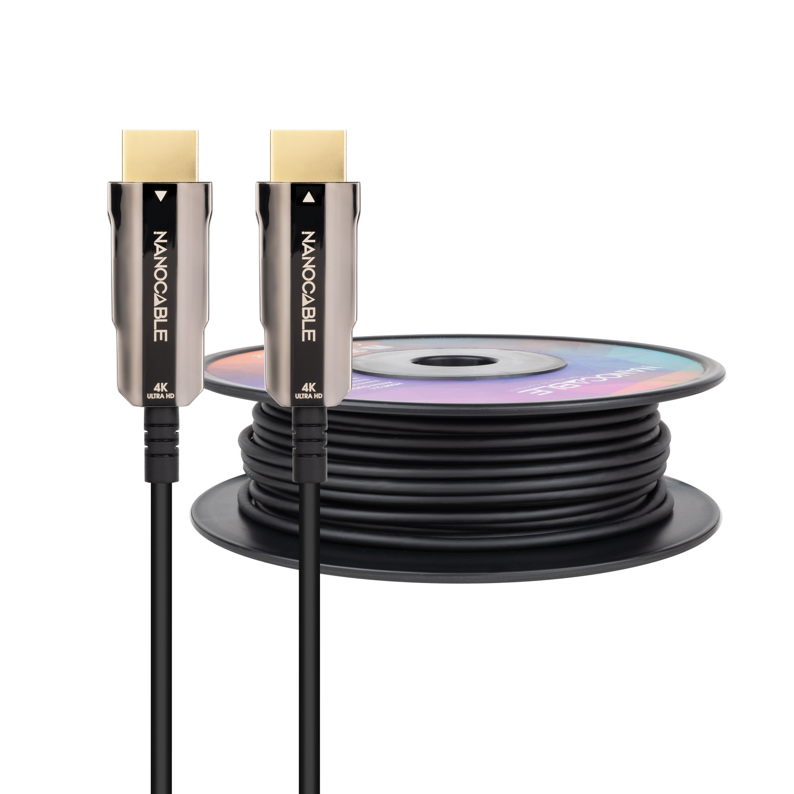 Câble Nanocable HDMI v2.0 Mâle vers HDMI v2.0 Mâle 100m - 4K@60Hz 18Gbps - Couleur Noir