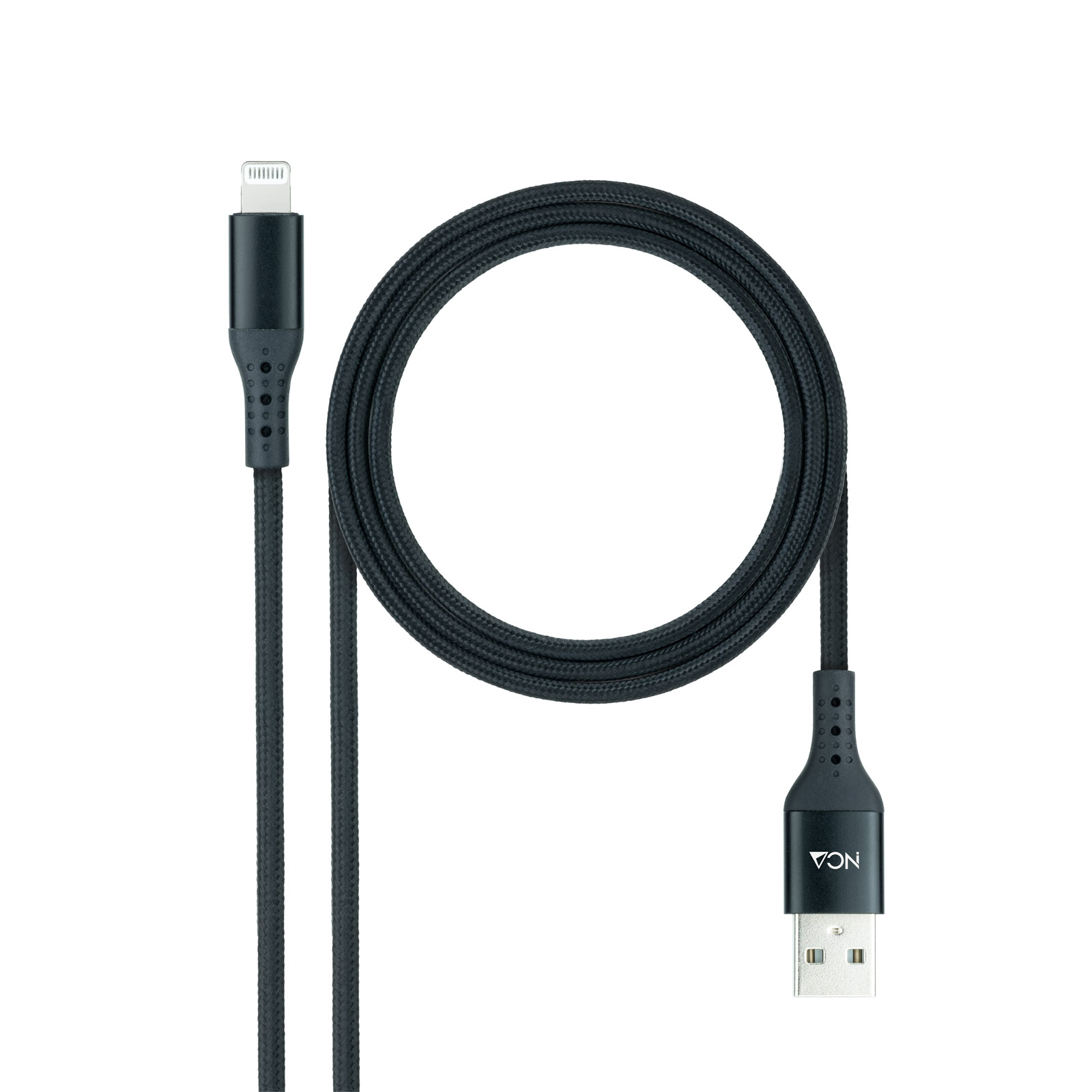 Câble Nanocable Lightning vers USB A/M - Blindé - 1m - Couleur Noir