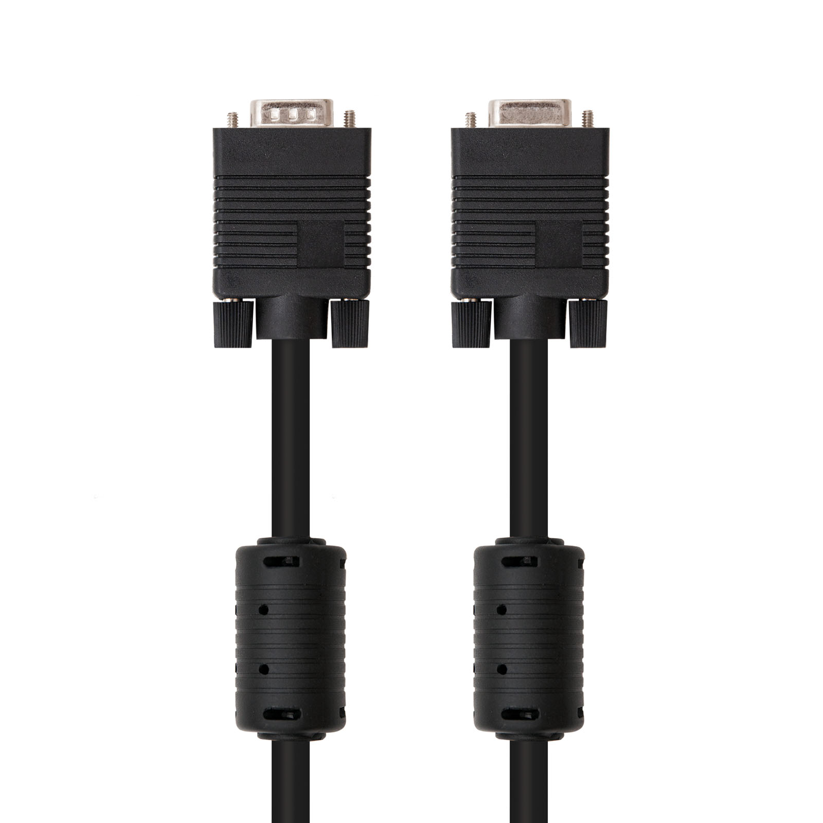 Câble Nanocable SVGA avec Ferrite HDB15 Mâle vers HDB15 Femelle 1.80m - Couleur Noir