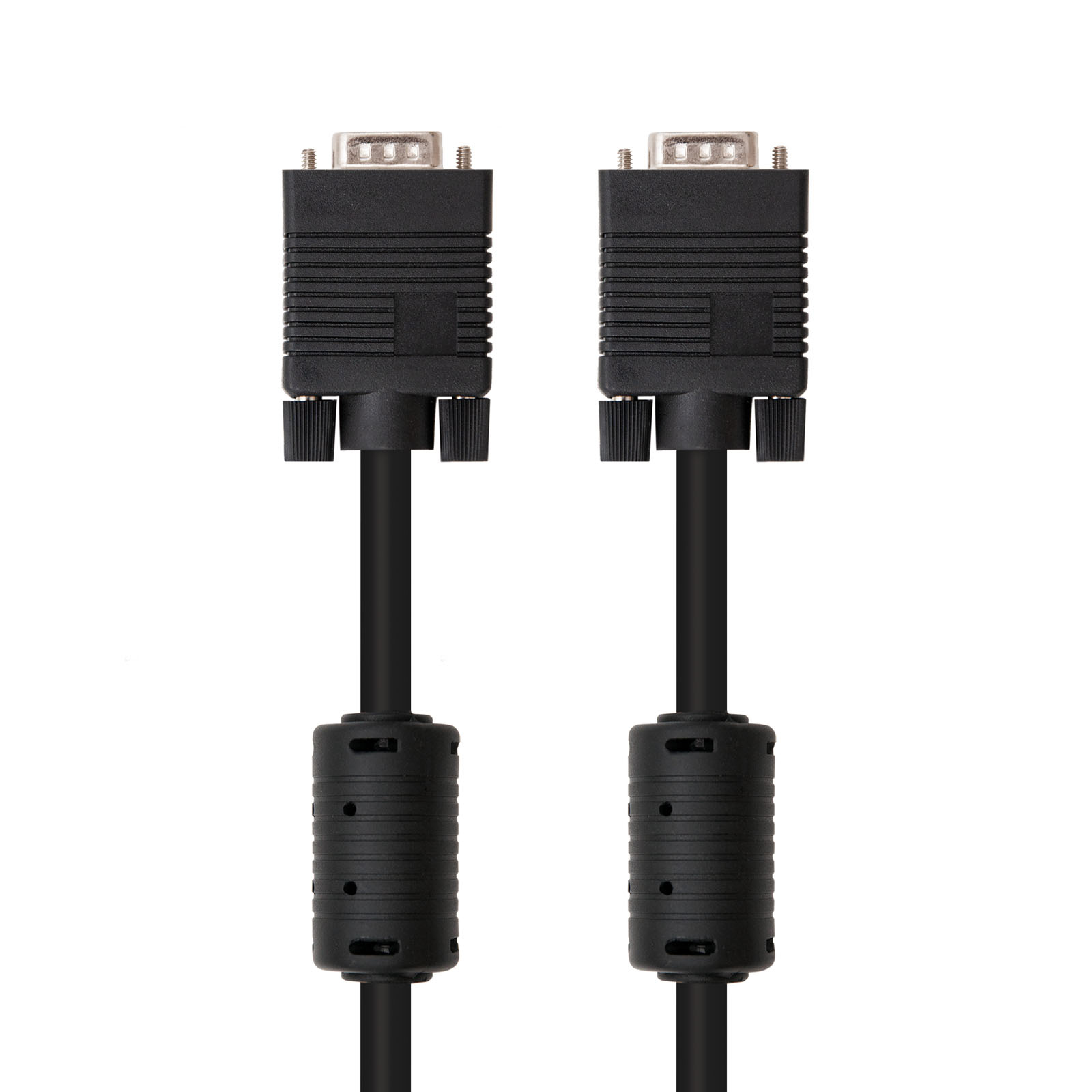 Câble Nanocable SVGA avec Ferrite HDB15 Mâle vers HDB15 Mâle 10m - Couleur Noire