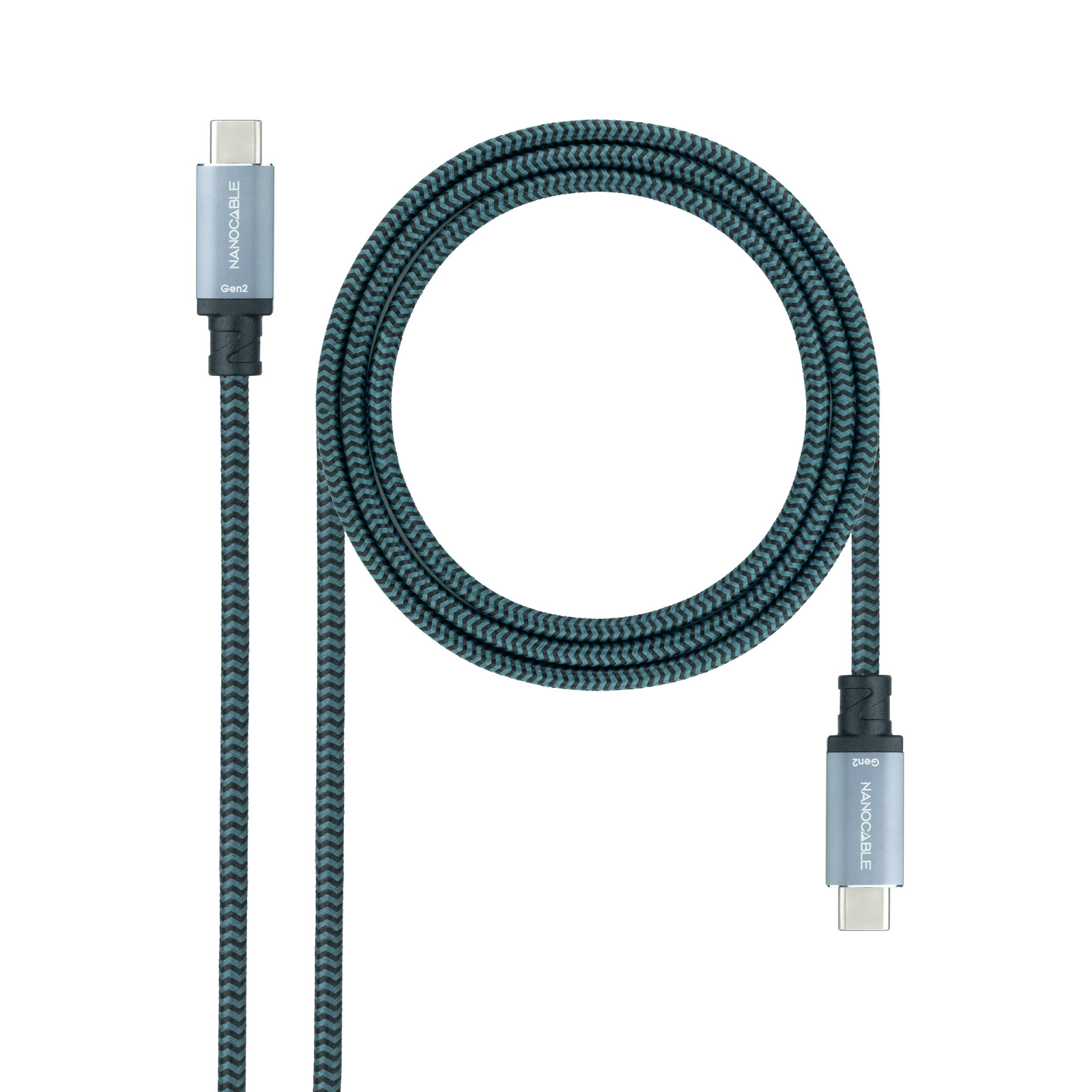 Câble Nanocable USB 3.1 Gen2 5A USB-C/M-USB-C/M 1m - Couleur Noir