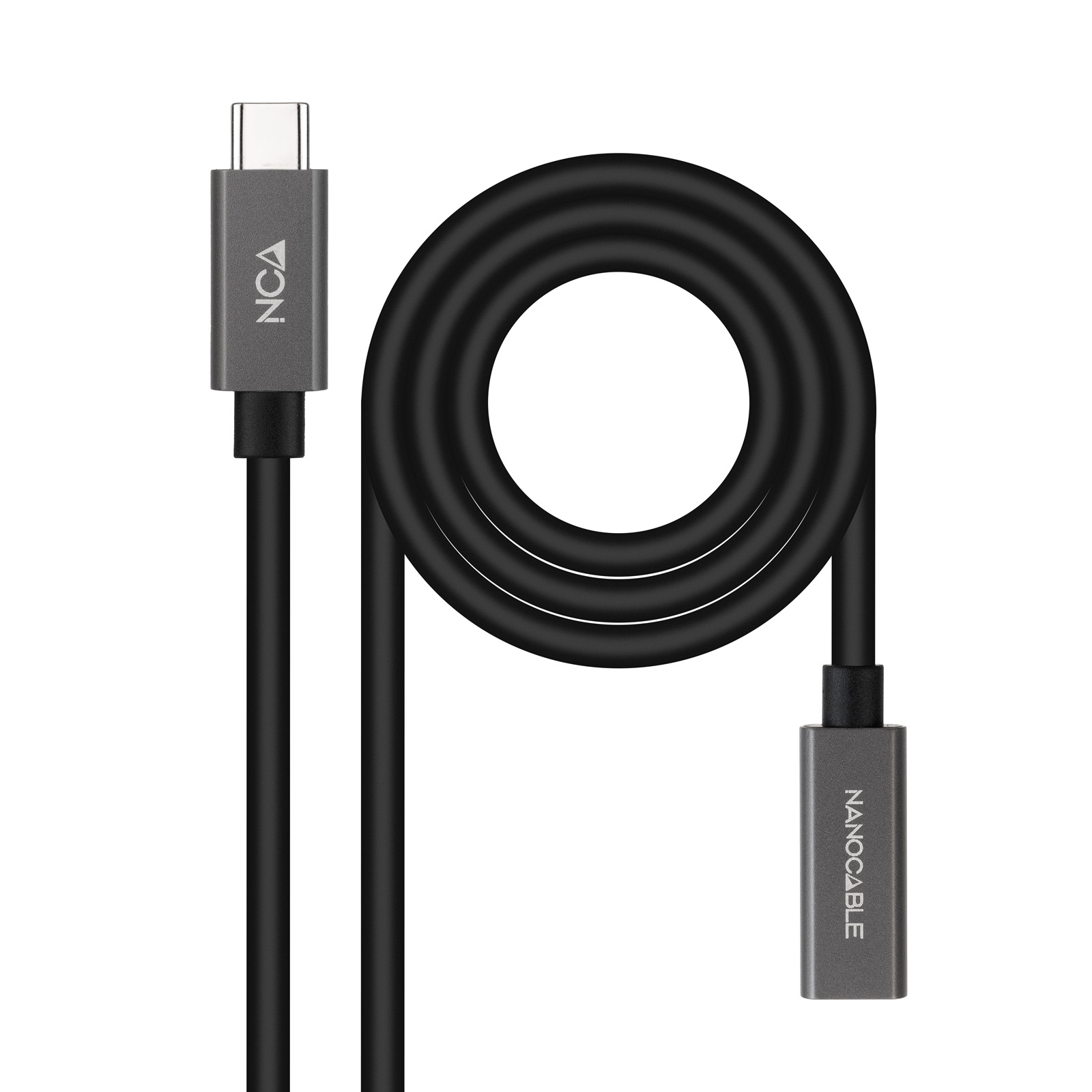 Câble Nanocable USB 3.2 Gen2x2 60W 4K/60Hz USB-C M/H - 2m - Noir
