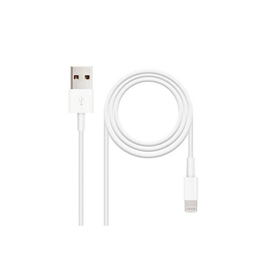 Câble USB-A 2.0 Mâle vers Lightning Mâle 1m - Couleur Blanc