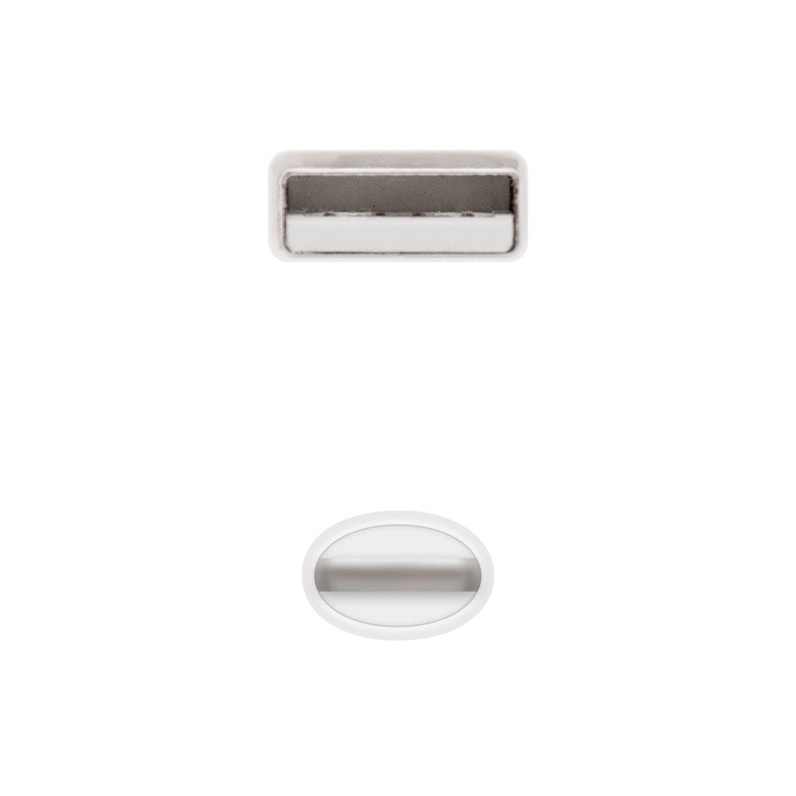 Câble USB-A 2.0 Mâle vers Lightning Mâle 2m - Couleur Blanc