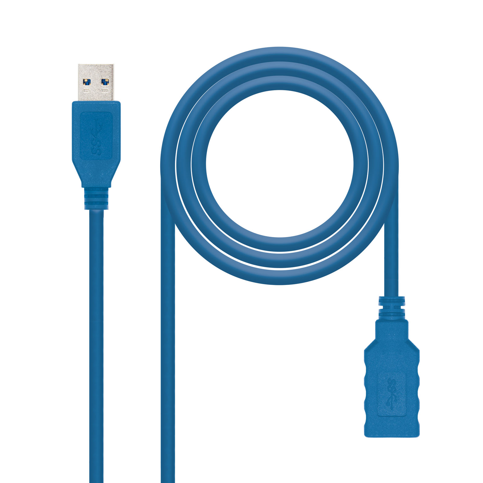 Câble Nanocable USB-A 3.0 Mâle vers USB-A Femelle 2m - Couleur Bleu