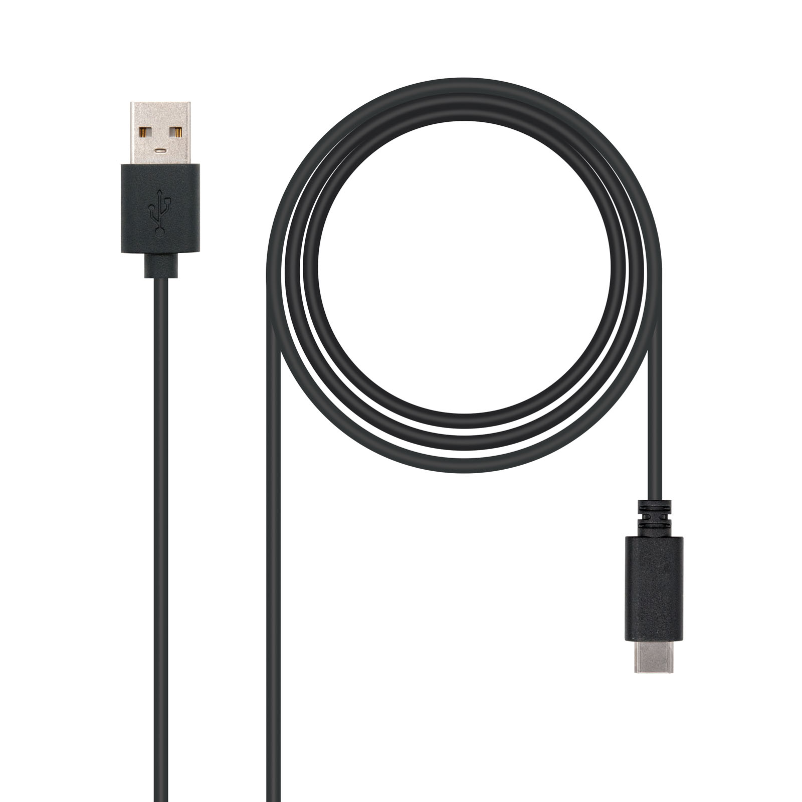 Câble Nanocable USB-C 2.0 Mâle vers USB-A Mâle 0.50m