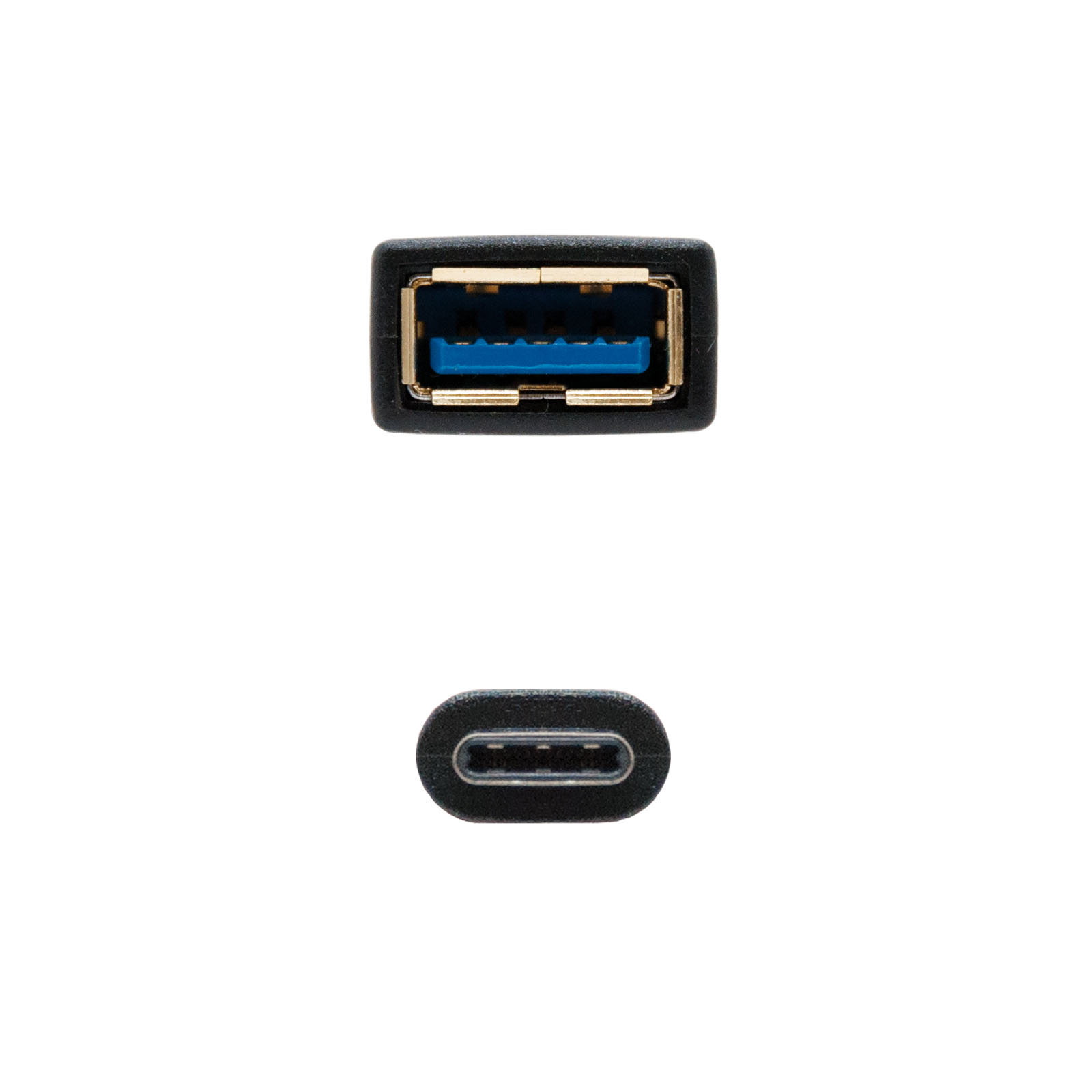 Câble Nanocable USB-C 3.1 Gen 1 5Gbps Mâle vers USB-A Femelle 15cm
