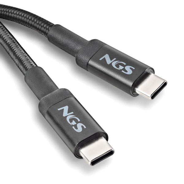 Câble NGS 2.0 USB-C Mâle vers USB-A Mâle - Charge ultra-rapide jusqu'à 100W - Longueur 2m - Couleur Noir