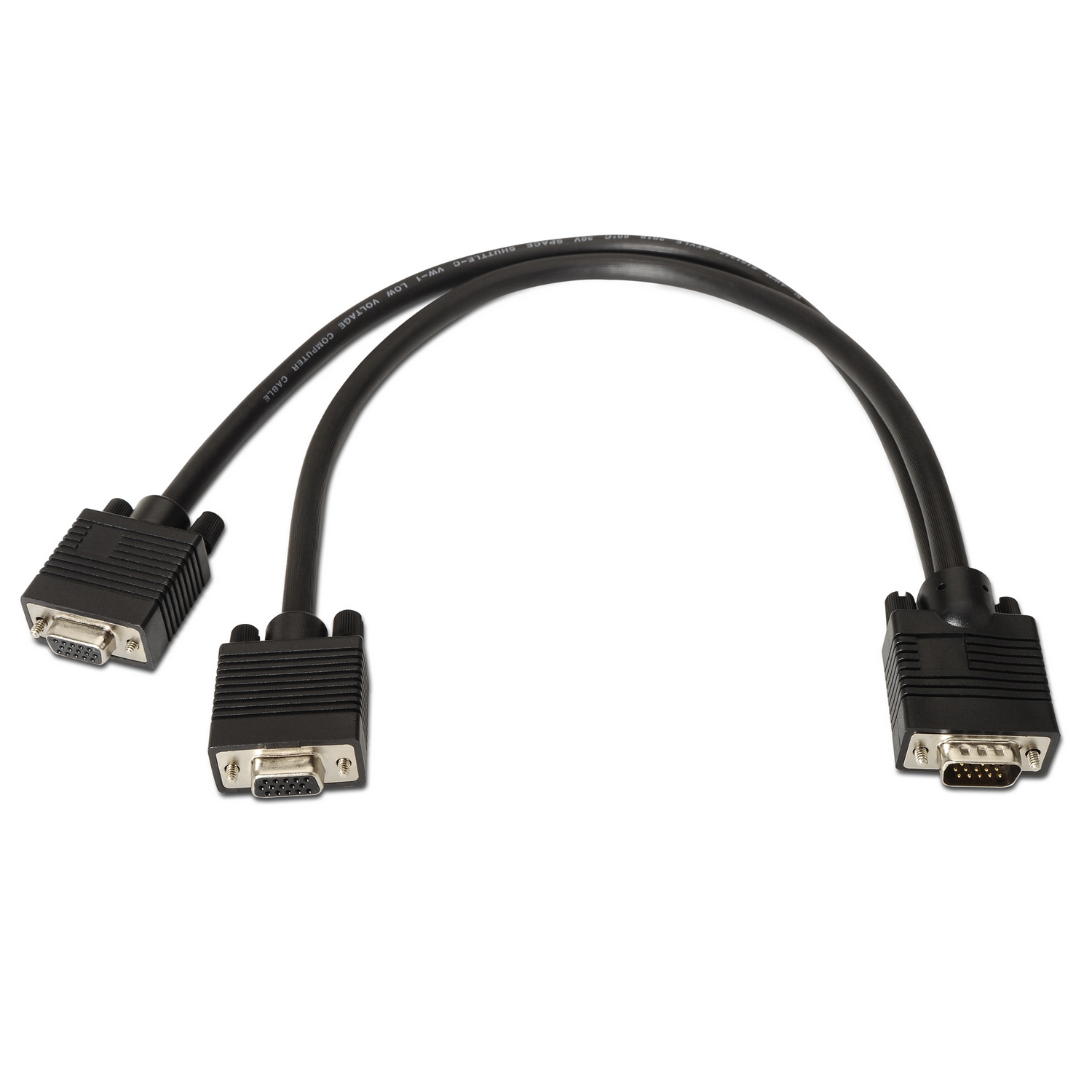 Câble Répartiteur SVGA Aisens - HDB15/M-2xHDB15/H - 45cm - Couleur Noir