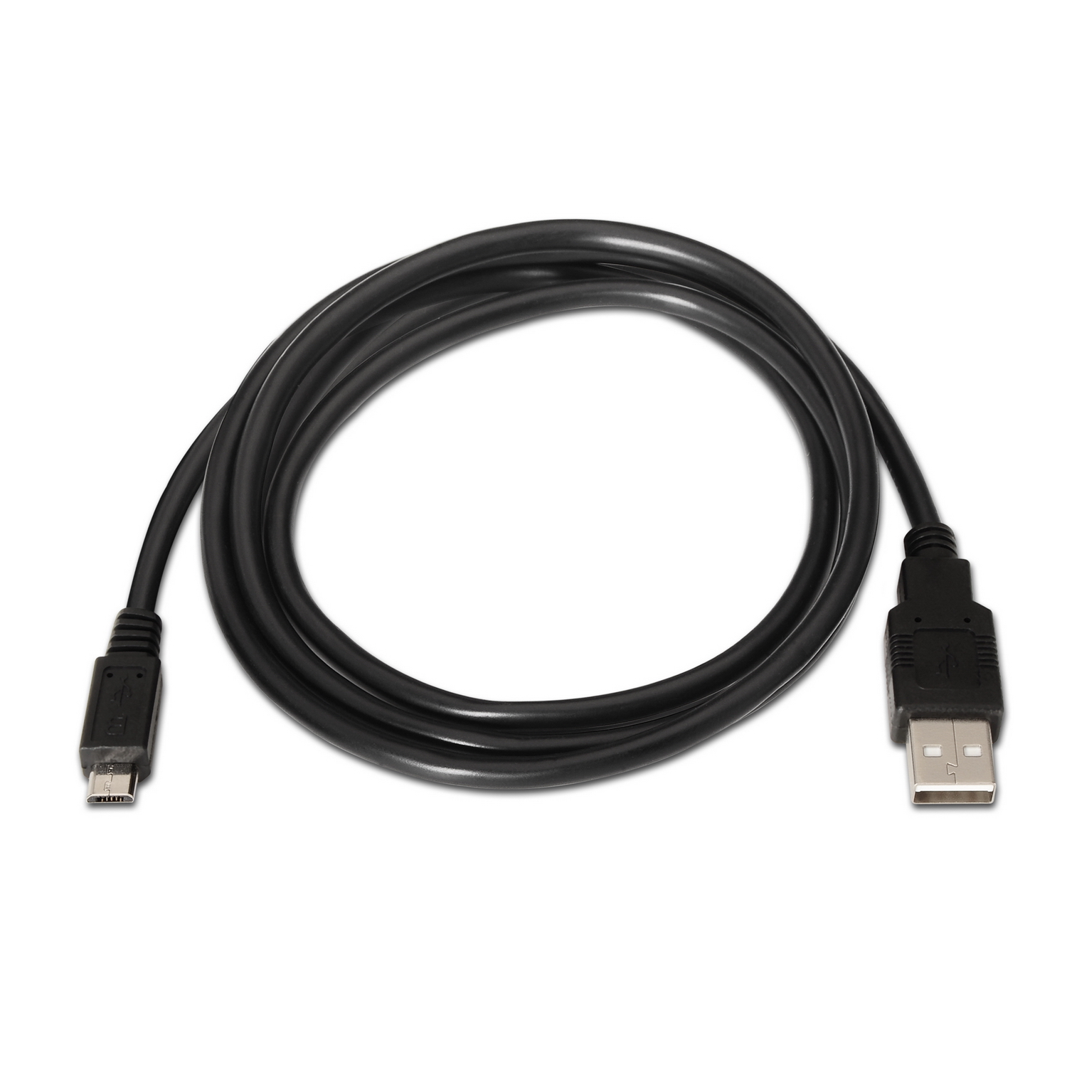 Câble USB 2.0 Aisens - Type A Mâle vers Micro B Mâle - 0.8m - Couleur Noir
