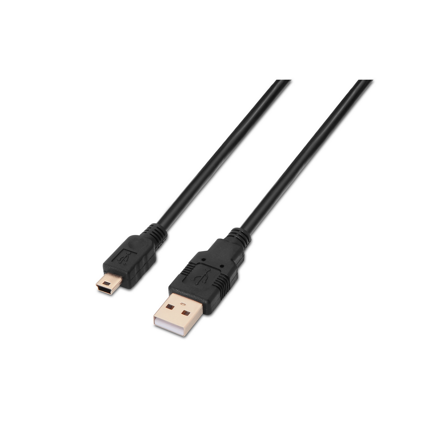 Câble USB 2.0 Aisens - Type A Mâle vers Mini B Mâle - 0.5m - Couleur Noir