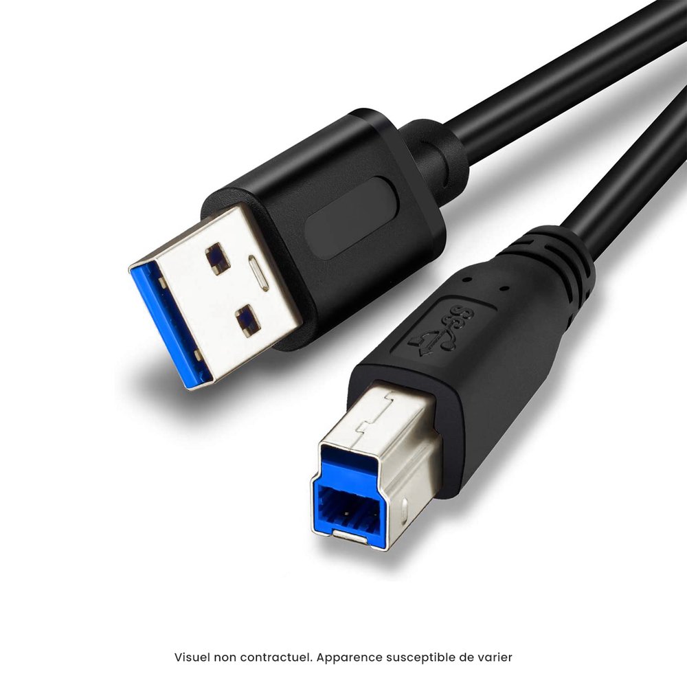 Câble USB A 3.0 vers USB B 3.0 1,8m (pour imprimantes)