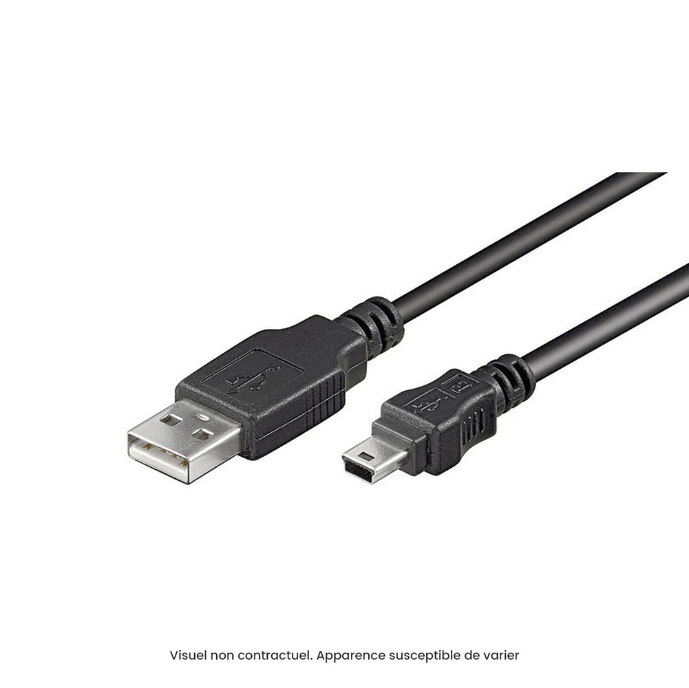 Câble USB A vers Mini USB B 0,3m (pour disque dur externe, appareil photo)