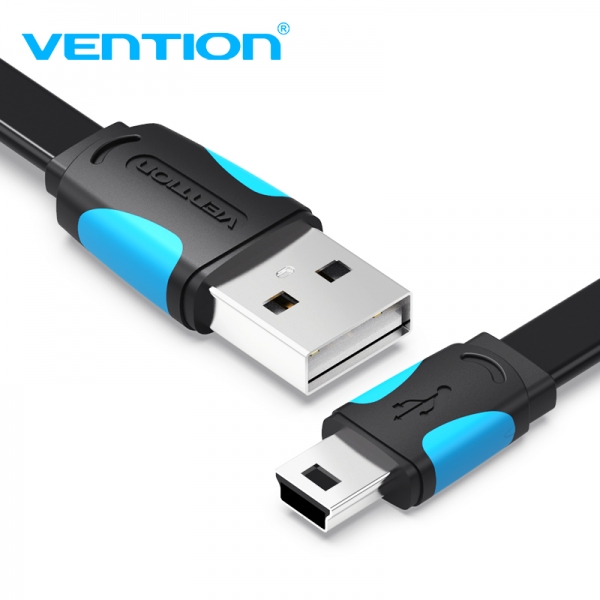 Câble Vention USB 2.0 Mâle vers Mini USB Mâle - 0,5 m - Bleu et Noir