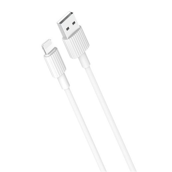 Câble XO USB-A Mâle vers Lightning - Recharge + Transmission de Données Haut Débit - 2.4A - 1m - Couleur Blanche