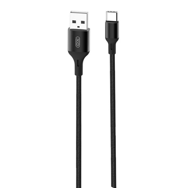 Câble XO USB-A Mâle vers Type C - 2.4A - Recharge + Transmission de Données Haut Débit - 2m - Couleur Noir