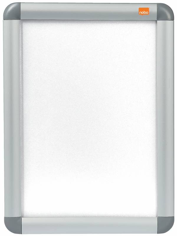 Cadre publicitaire Nobo format A4 avec protection PVC antireflet et résistant aux intempéries - Cadre élégant en aluminium - Couleur argent