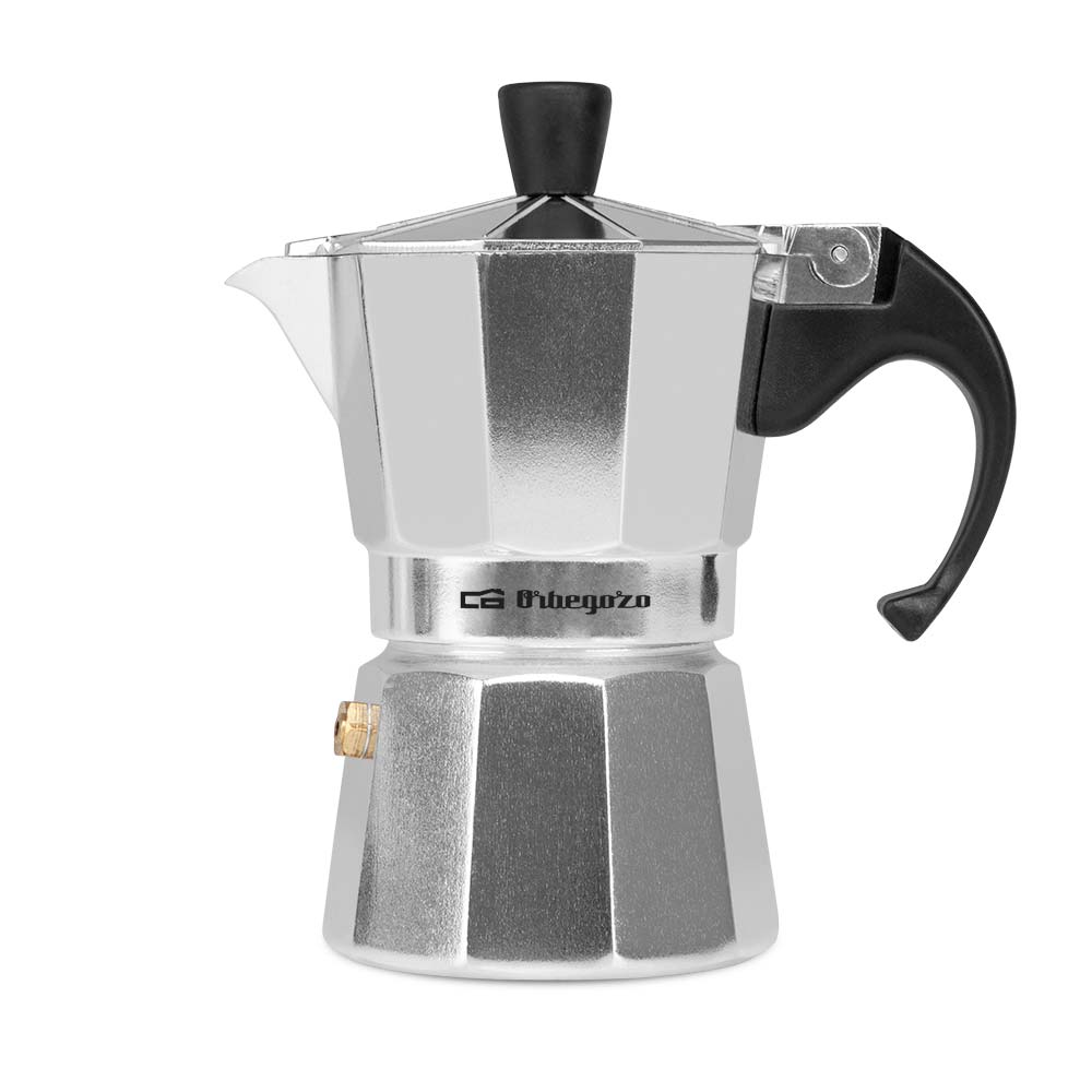 Cafetière en aluminium Orbegozo KF 200 - Profitez de moments inoubliables avec votre café préféré - Capacité de 2 tasses - Poignée ergonomique - Soupape de sécurité et nettoyage facile