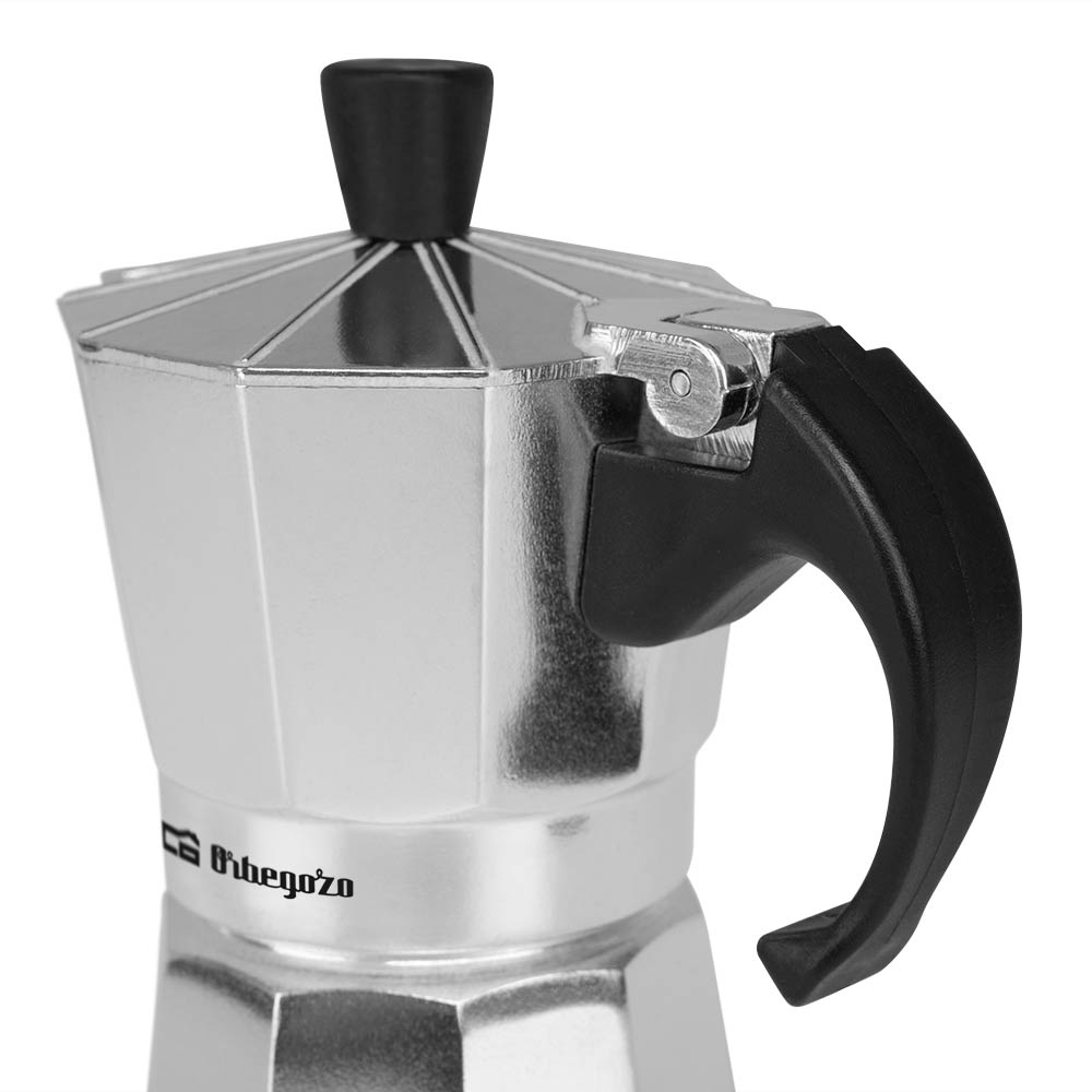 Cafetière en aluminium Orbegozo KF 200 - Profitez de moments inoubliables avec votre café préféré - Capacité de 2 tasses - Poignée ergonomique - Soupape de sécurité et nettoyage facile